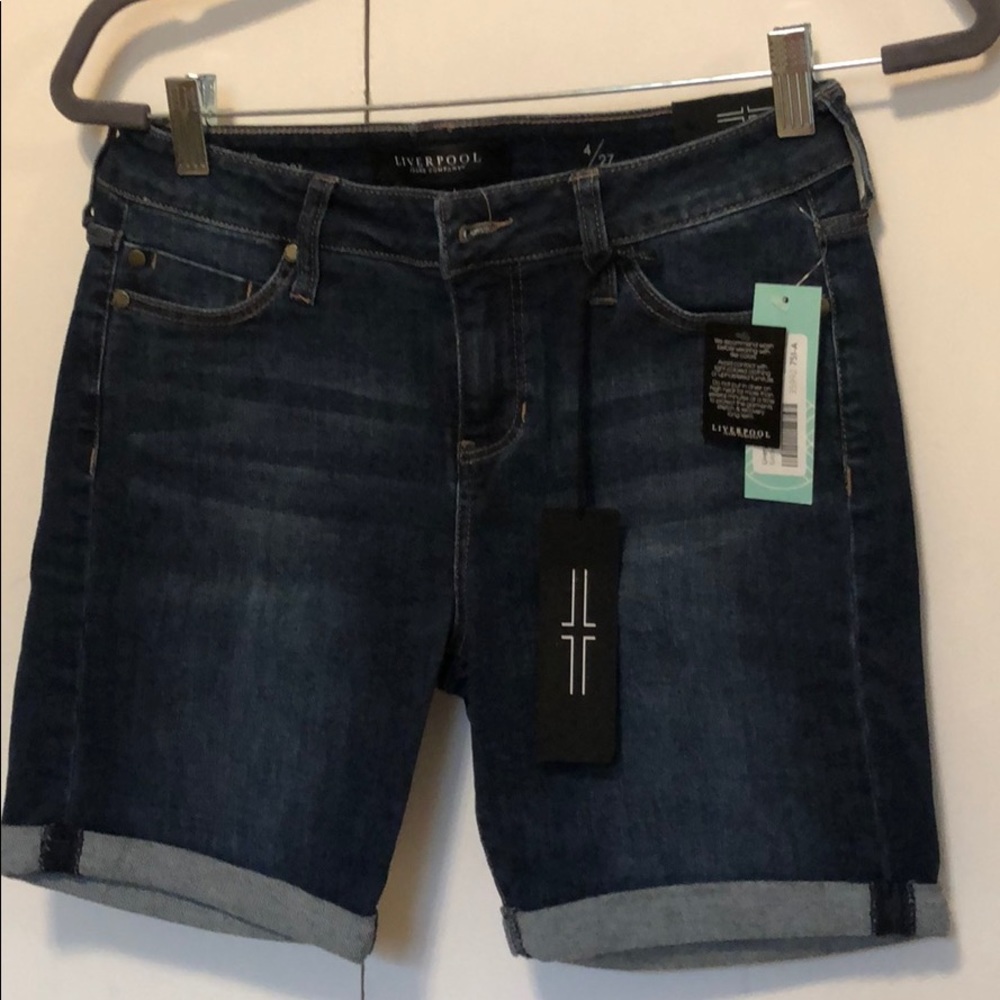 Liverpool Kaiden cuffed denim shorts